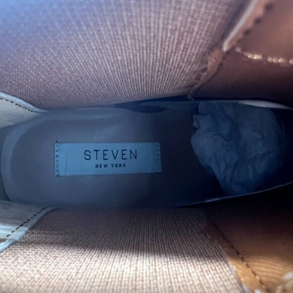 STEVEN NEW YORK Cabell Chelsea Boots Size 6.5M Tan Round Toe Block Heel NWOB - Picture 11 of 13